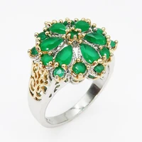 women gem rings female fashion casual boutique jewelry rings ladises girls luxury elegant emerald green diamond rings 6 7 10
