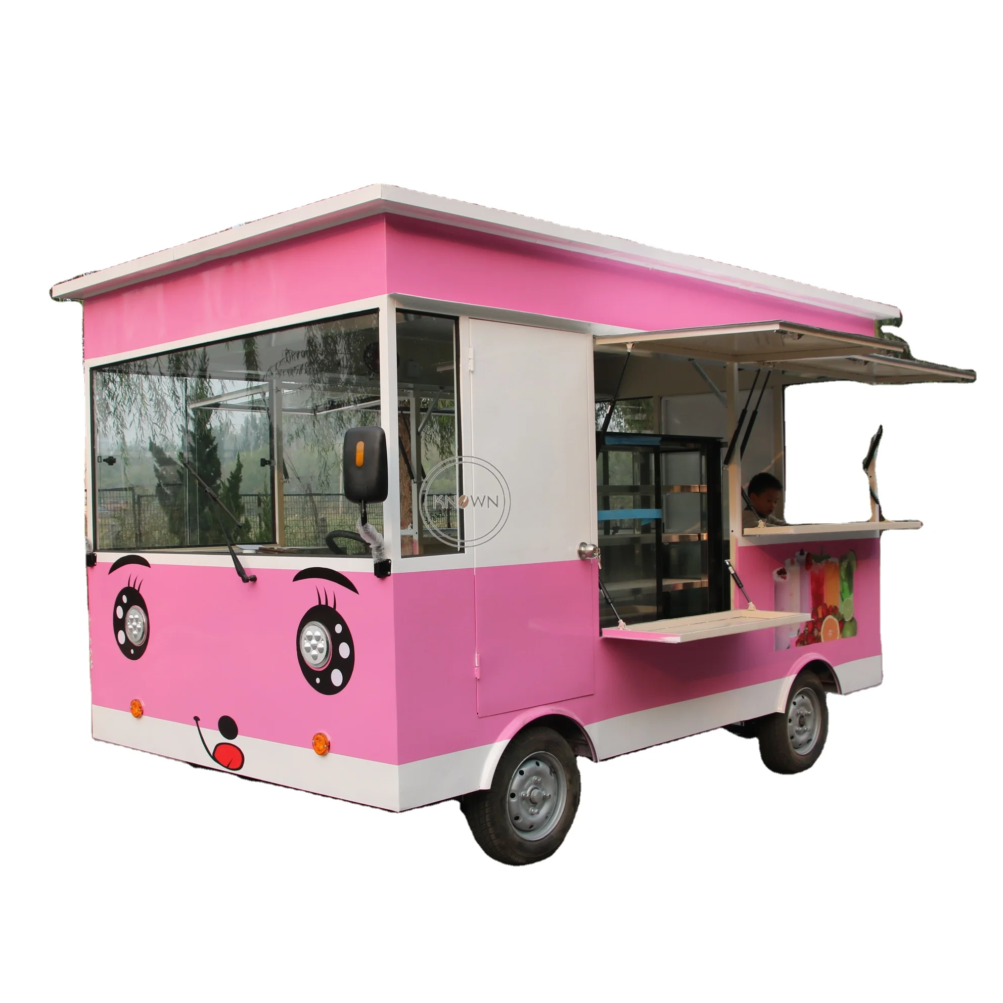 

New American Standard Square Top Outdoor Ice Cream Fast Food Truck Mobile Food Trucks With Snack Machine For Sale