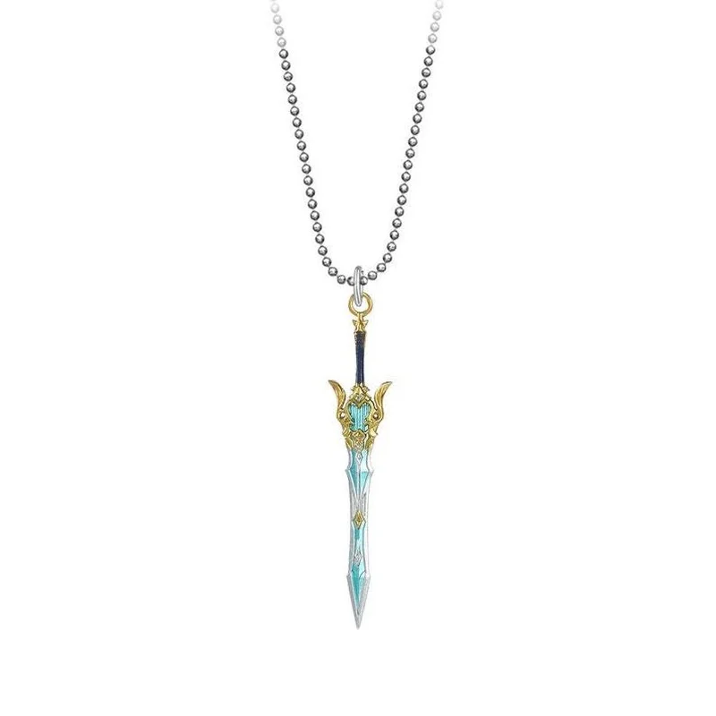 

Game Genshin Impact Sword Necklace Genshin Anime Cosplay Weapons Skyward Blade Wolf's Gravestone Choker Necklaces Women Men Gift