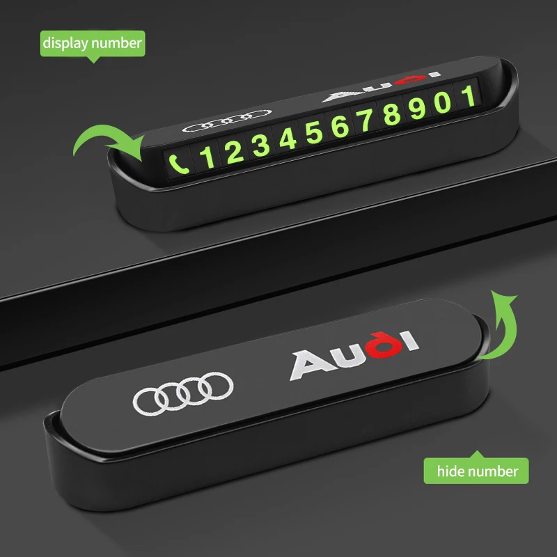 

Car Emblem Temporary Parking For Audi A3 A4 A5 A6 A7 Q3 Q5 Q7 S3 S4 S5 S6 S8 TT B6 B7 B8 B5 8L 8P Card sticker Phone Number Card