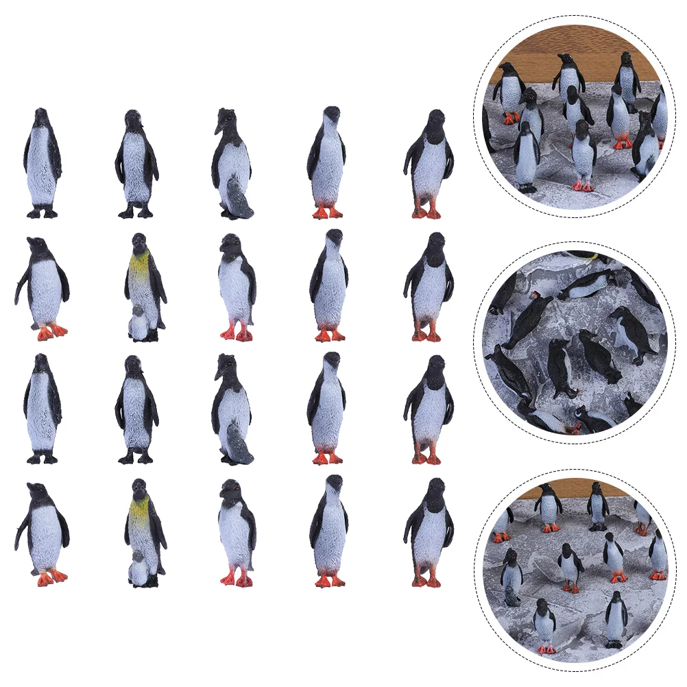 

Penguin Plastic Figurines Toys Penguins Animals Realistic Statue Kids Mini Figures Model Arctic Animal Figurine Antarctic Garden