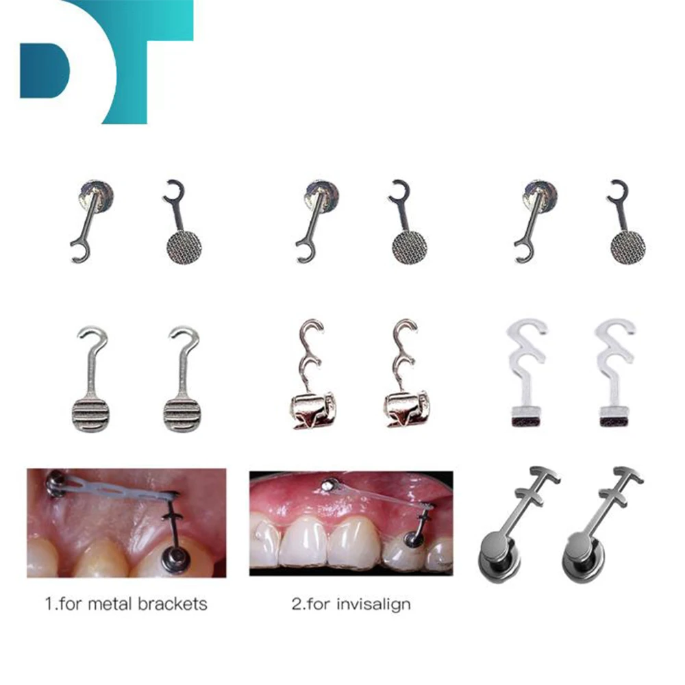 

Dental Orthodontic Long Curved Crimpable Hook Sliding Hook Stainless Steel fixed on ArchWires Dentistry Material Retail10Pcs/Bag
