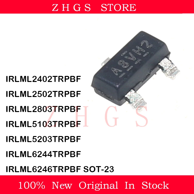 100 шт. IRLML2402 IRLML2502 IRLML2803 IRLML5103 IRLML5203 IRLML6244 IRLML6246 TRPBF SOT-23 MOS, новый запас