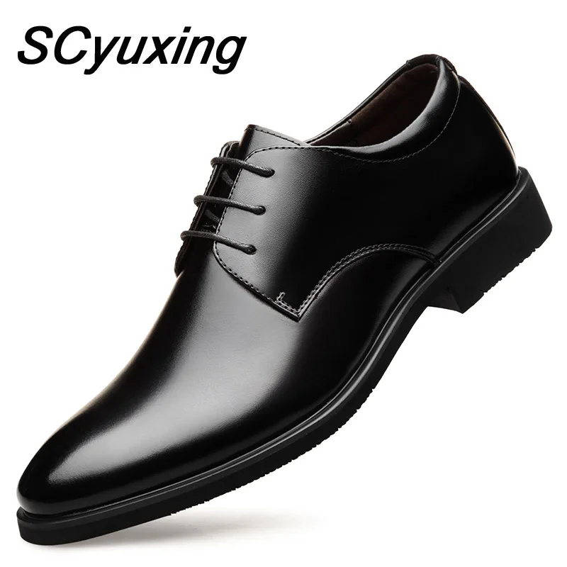 

2022 Man Cow Leather Shoes Rubber Sole EXTRA Size 47 Man Office Business Dress Leather Flats Man Split Leather Wedding Shoes