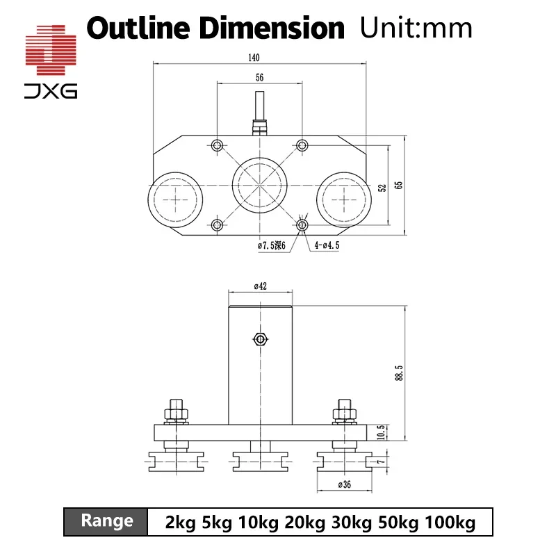 Датчик силы 20N 1000N три шкива датчик натяжения кабеля измерительный тензодатчик