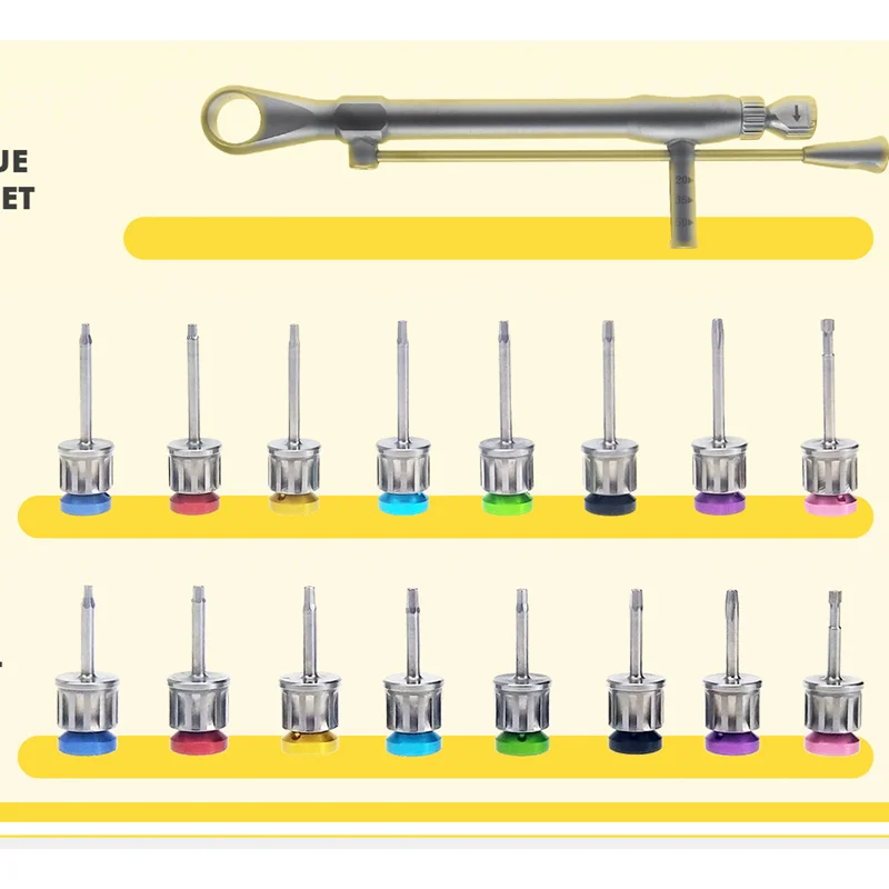 Dental Implant Torque Wrench Ratchet 10-70NCM With Screwdriver Repair Tools Drivers & Wrench Kit Dentistry Restoration Tool