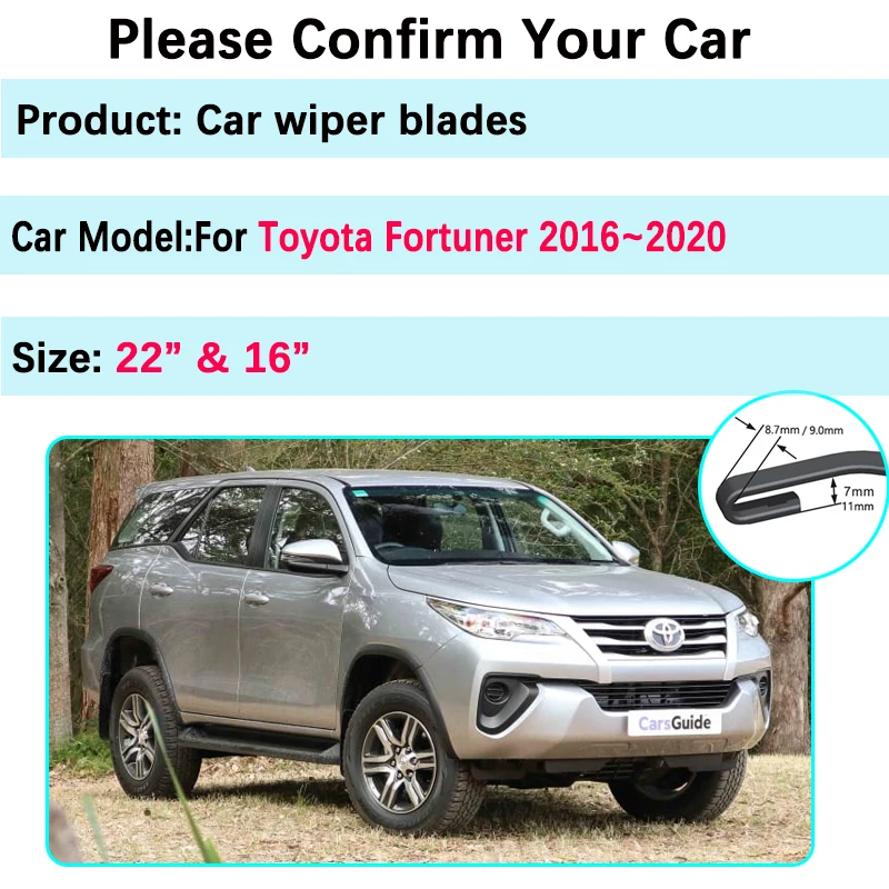 Автомобильный стеклоочиститель для Toyota Fortuner SW4 AN50 AN60 2016 ~ 2020 передний
