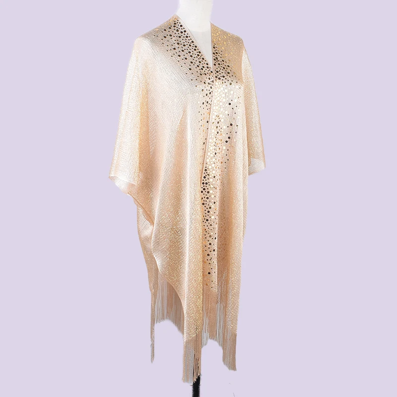 Однотонный кардиган пикантная Солнцезащитная шаль с блестками и кисточками