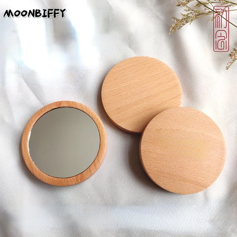 

Чистое деревянное косметическое зеркало, круглое портативное зеркало, косметическое зеркало, студенческое портативное косметическое зеркало маленькой принцессы, круглое зеркало