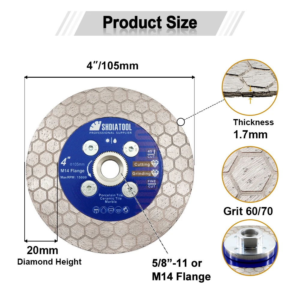 

SHDIATOOL алмазный отрезной диск 105/115/125 мм
