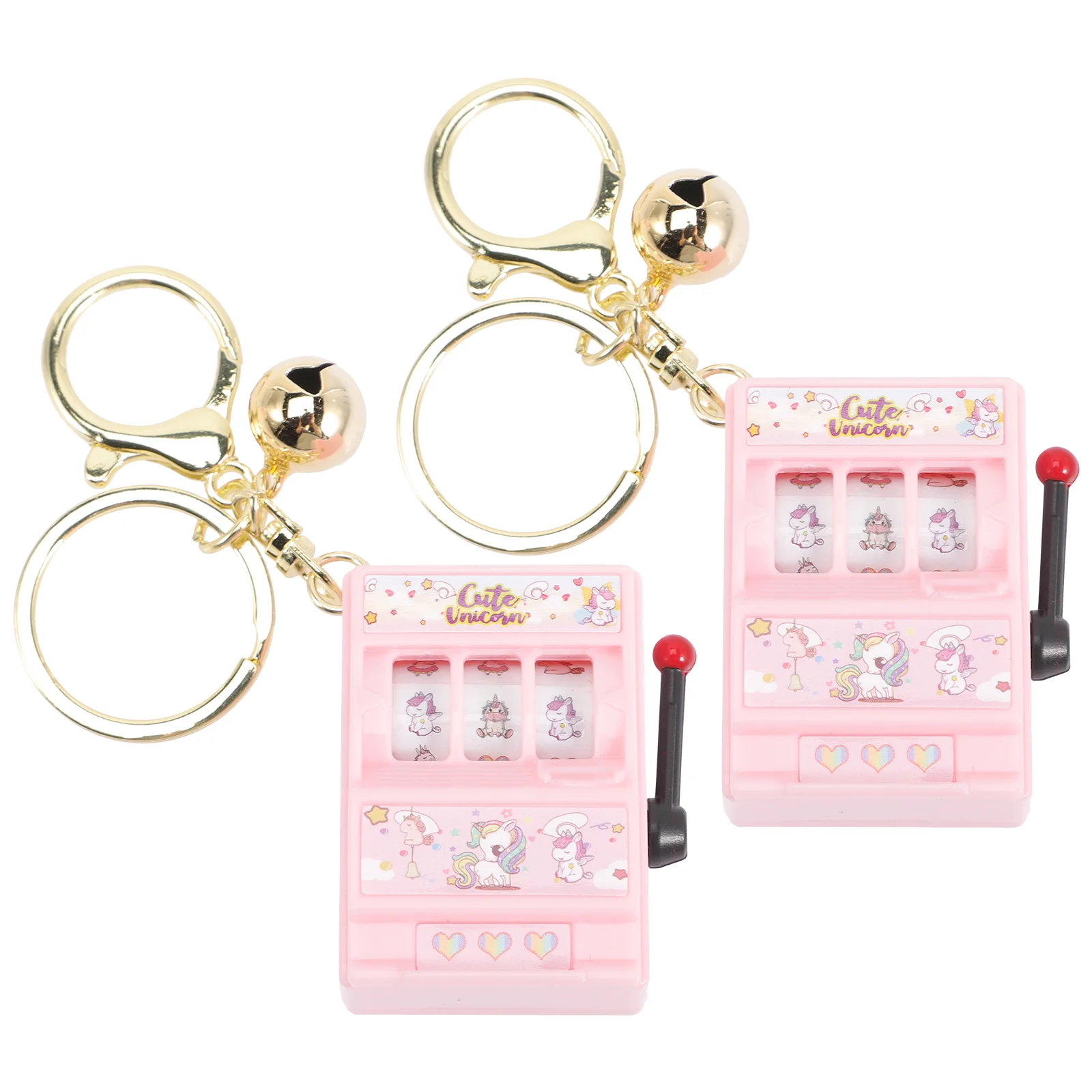 

2 Pcs Slot Machines Mini Kids Unique Keychain Fidget Casino Party Favors Creative Rocker