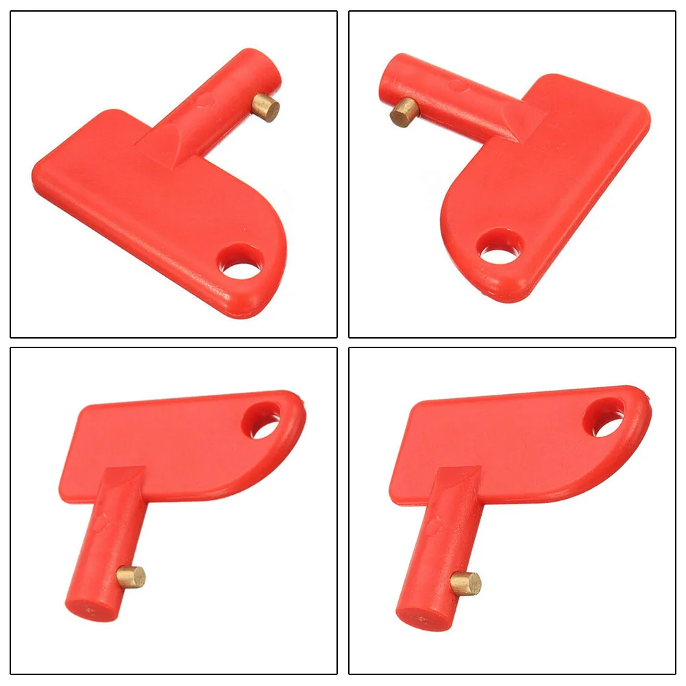 

5PCS Spare Key For Battery Isolator Switch Power Kill Cut Off Switch Car Van Boats For Yacht Electric Vehicle ABS Plastic Red