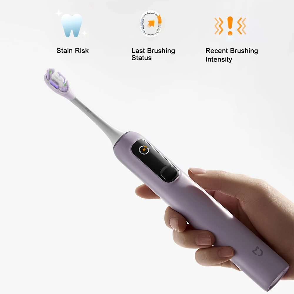 Фото Электрическая зубная щетка MIJIA Oscillation Pro, 180-дневный срок службы батареи, 4 умных режима, LED-экран и блокировка для путешествий, с двумя насадками. №4