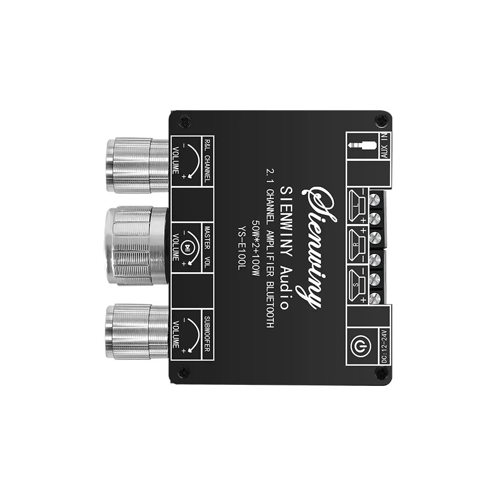 Стереоусилитель Bluetooth 5.1 2 1-канальный усилитель сабвуфера 50WX2 с управлением через