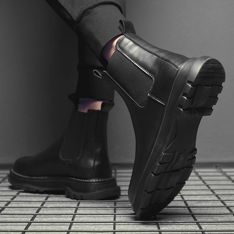 Мужские высокие модные ботинки новые мотоциклетные ботильоны водонепроницаемые