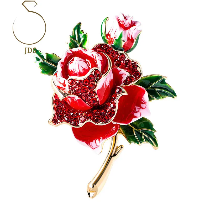 

Luxury Brand Brooch Women Jewelry Fashion Rose Brooch Alloy Glaze Drip Oil Plant Corsage Clothing Brooch Live Dropshopping