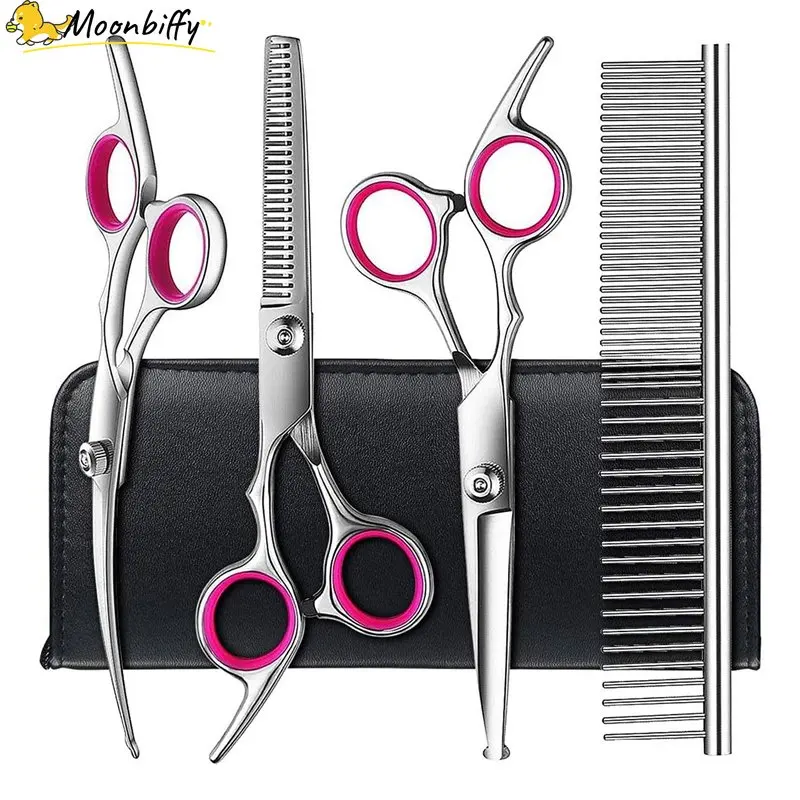 

Pet Grooming Scissors Set with Safety Round Tip Cat Dog Hair Cutting Tool Dog Grooming Scissors Kit for Dog Cat Hair Care