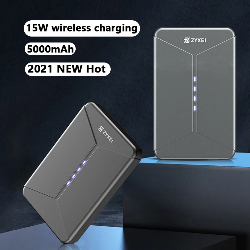 

5000mAh 15W Magnetic Wireless Power bank Mobile Phone Fast Charger For Iphone13 12 Pro Max Mini Huawei Charging External Battery