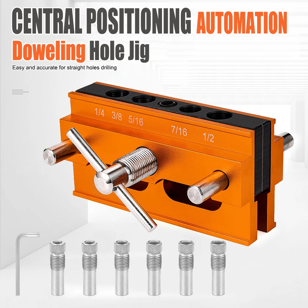 

20 Pcs Central Positioning Automation Doweling Hole Jig Adjustable Width Clamping Range Woodworking Drill Hole Guide Locator