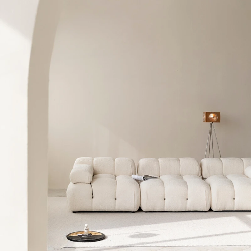 

Кремовый ветрозащитный белый кашемировый тофу-модуль из ягненка квадратный напольный передвижной сращивающийся тканевый диван для ленивых трех человек