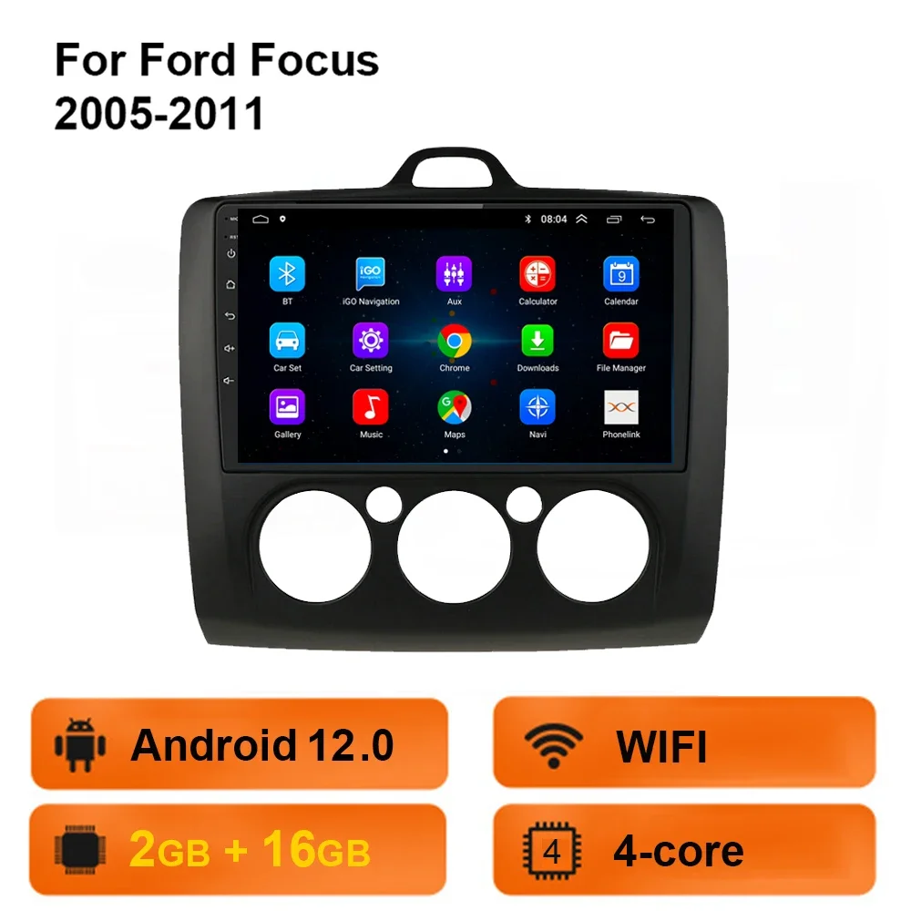 

Автомагнитола CarPlay 2 din, мультимедийный плеер для ford focus 2 Mk2 2004-2008 2009 2010 2011 Android, автомагнитола 2 din с GPS