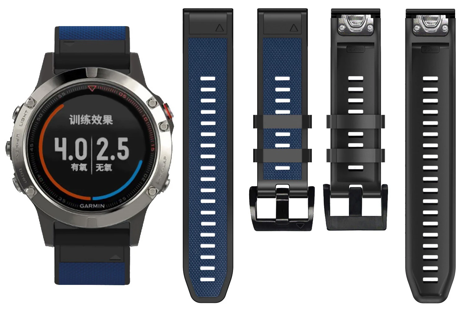 Ремешок для часов Garmin Fenix 5 6 5X 6X Pro Plus 3 HR мягкий силиконовый браслет с сапфировым