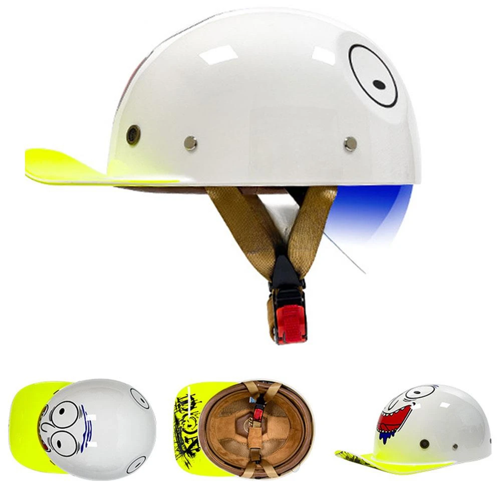 

Мотоциклетный шлем с сертификацией DOT, мотоциклетный шлем HD с козырьком, закрывающий половину лица, защитная бейсбольная кепка