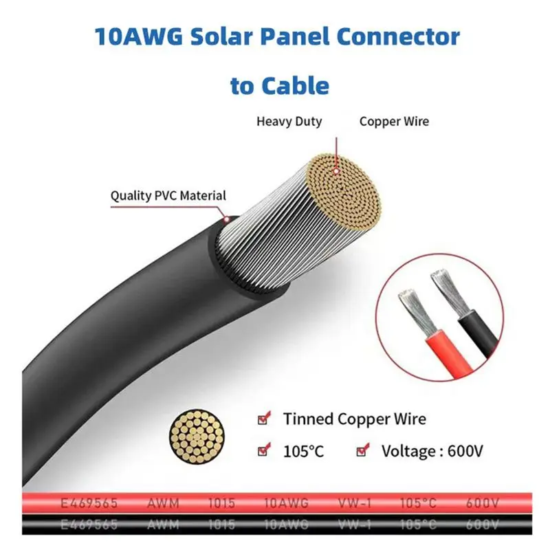 Кабель для солнечных панелей AndersonDokioALLPOWERSJackeryGoal Zero - 1.5м5фт, 14AWG, аксессуары для портативных электростанций (art.: 3920dbb34cb34) - 3920dbb34cb34