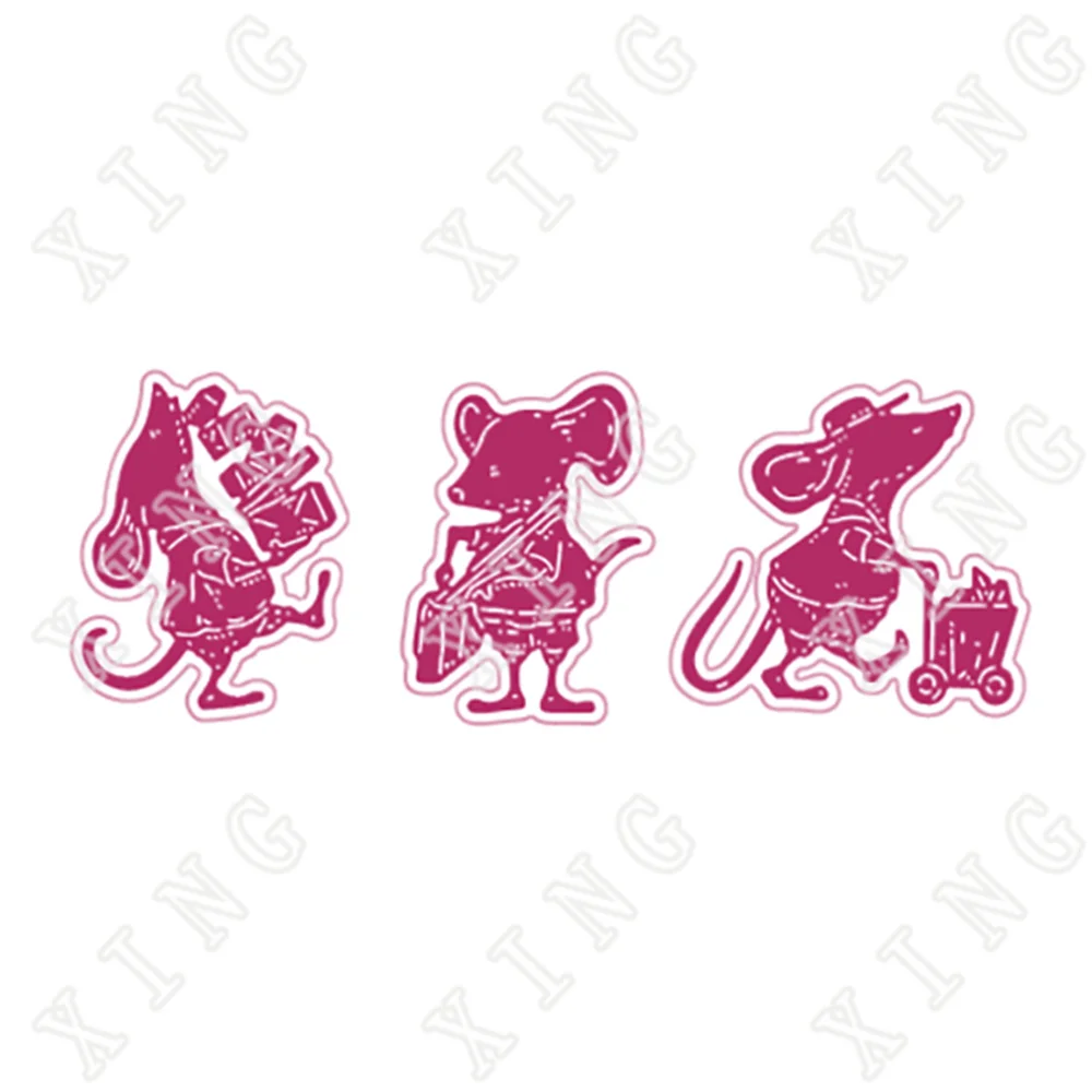 

2022 Delivery Trolley Satchel Package Mice Cutting Dies Set Diy Embossed Paper Scrapbooking Greeting Card Decration Templates