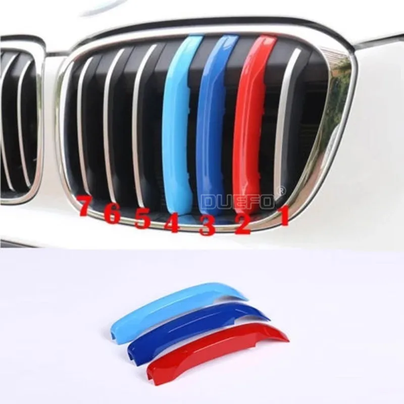 

Car Styling For BMW X1 F48 Accessories Head Front Grille For M Sport Stripes Grill Covers Cap Decoration Frame Auto Stickers
