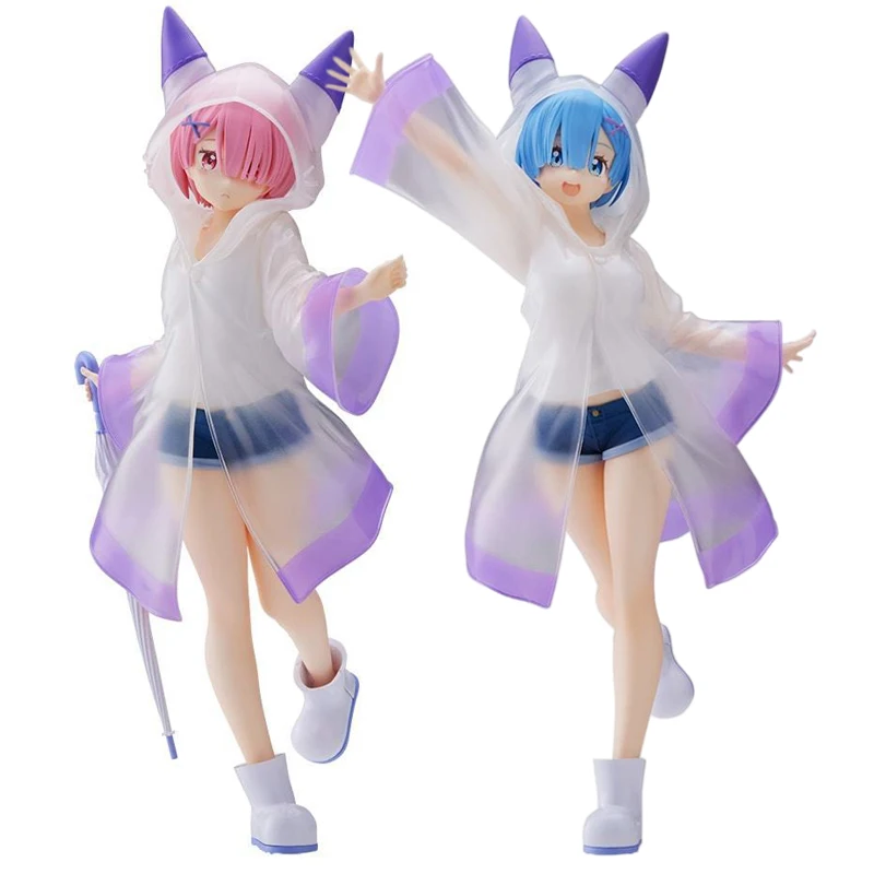 

Re: Zero - Starting Life in Another World Rem Ram 100% Original genuine raincoat PVC Action Figure Anime Model Toys Doll Gift