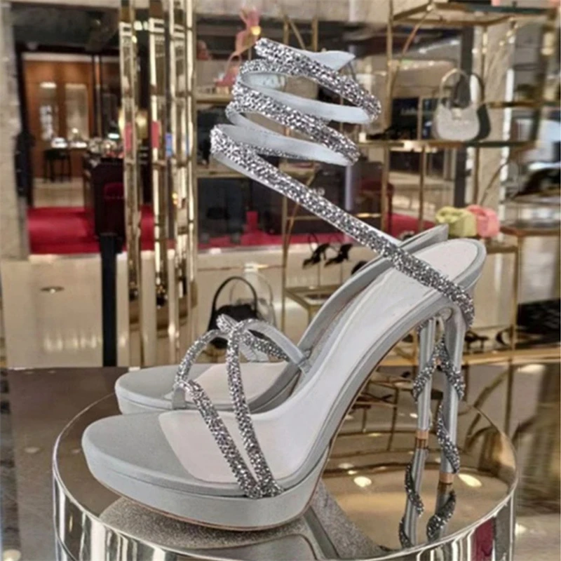 Aneikeh 2025 новые летние модные сандалии на тонком каблуке с острым носком и животным