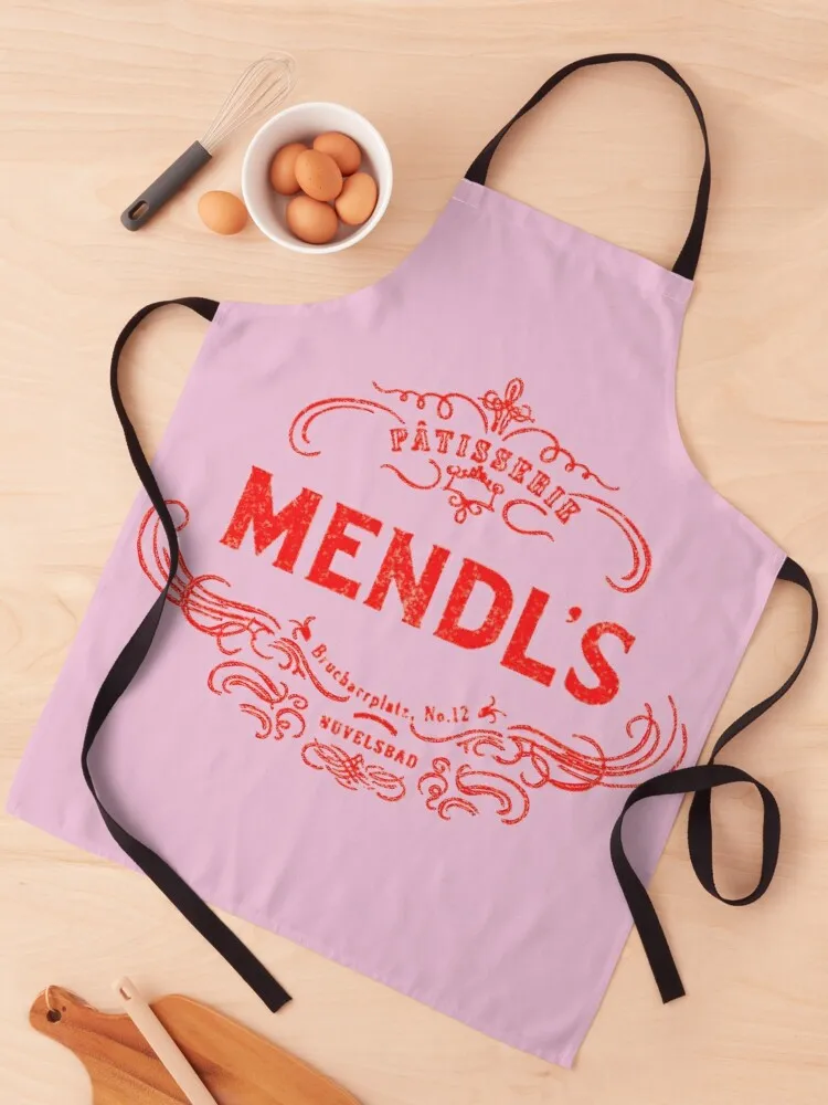 Фото Модный дизайн фартук для выпечки Mendl, логотип магазина для женщин, подарок, композитная ткань, чистящая передняя часть, домашние аксессуары для готовки №2