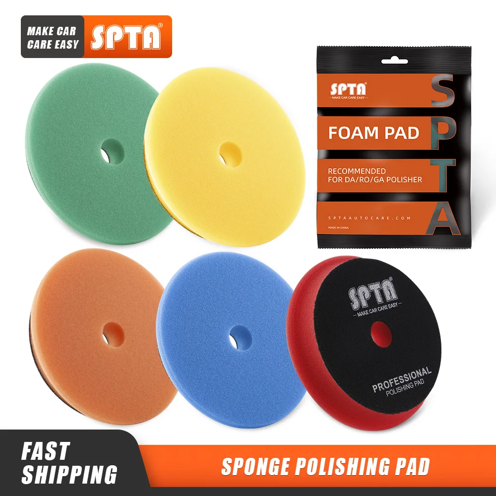 

SPTA 5"(125mm)/6"(150mm) Car Spong Buffing Polishing Pads & Buffing Pads For DA/RO/GA Car Buffer Polisher Power Tool Accessories