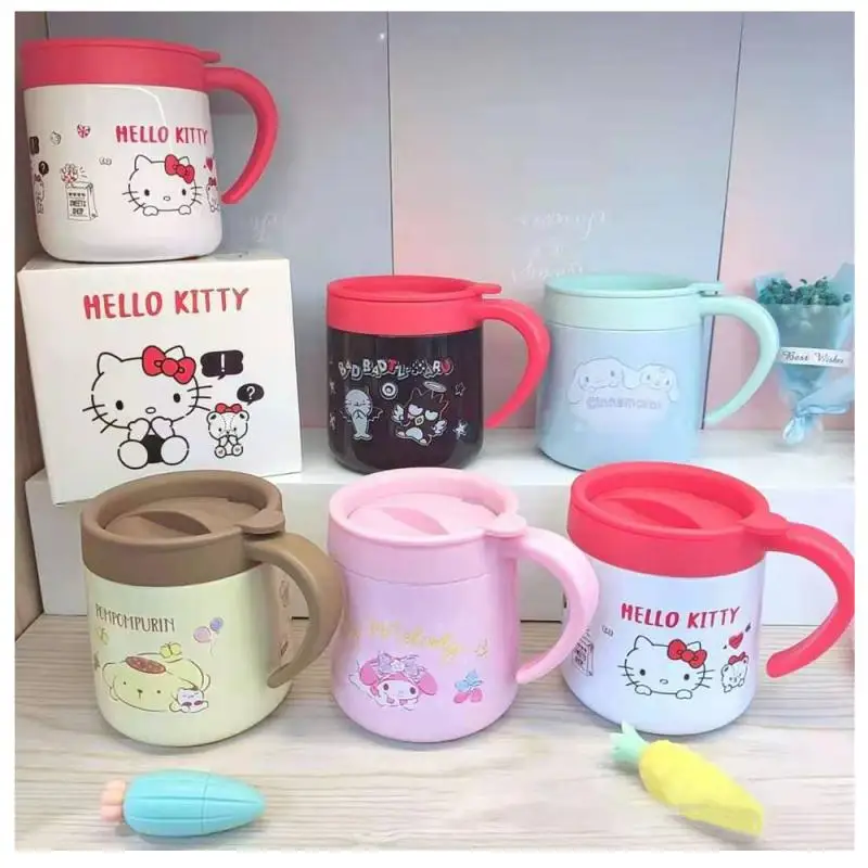 

Kawaii Sanrios My Melody Hellokittys Cinnamoroll Purin Xo Cute Cartoon Anime 304 Stainless Steel Office Summer Accompanying Cup