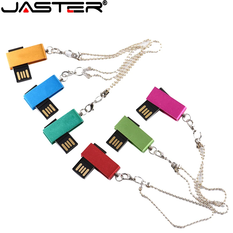 

JASTER New Spin Metal USB 2.0 Flash Drive 64GB pendrive 32GB 16GB Color Pen Drives 8GB U Disk 4GB Gifts Key Chain Memory Stick