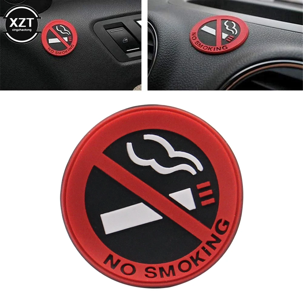 

5pcs Universal Car Rubber Sticker No Smoking Sign Warning Logo Auto Styling Car Taxi Decal Interior Accessories Auto Decoration