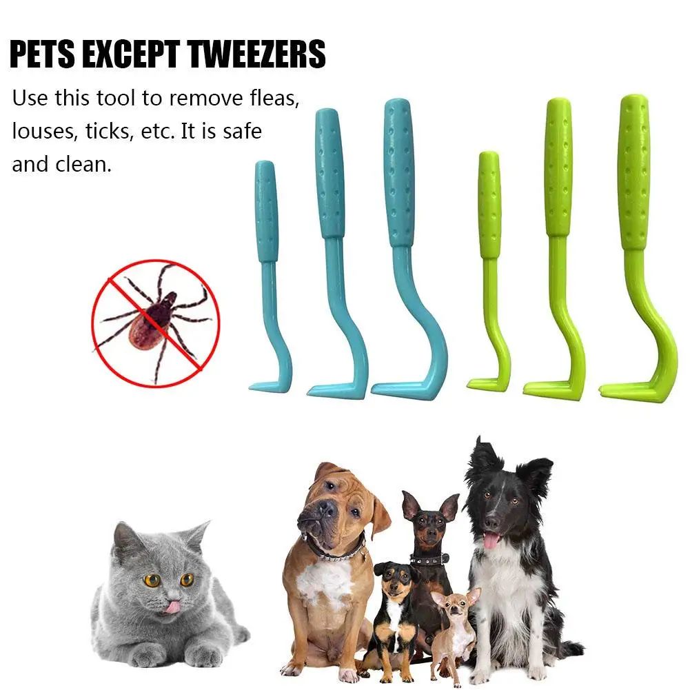 

3pcs Flea Remover Hook Tick Remover Tweezer Tick Pull Pet Cat Dog Accessaries Tick Tool Pet Mites Flea Extractor Pet Supplies