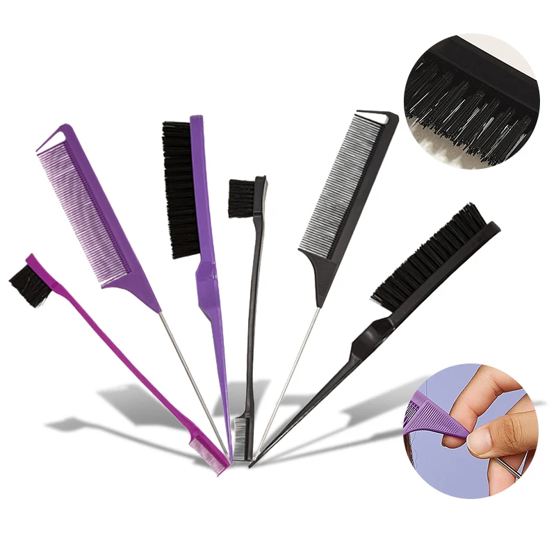 

Hair Coloring Tools Pick Dyeing Brush Comb 3Pcs/Set Modeling Comb Pig Mane Beat Hair Comb Hairdressing Tools Eyebrow Brush