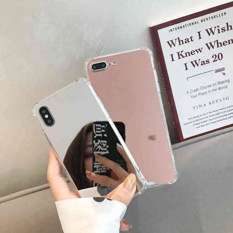 Airbag Full View Mirror Case for Iphone 14 Plus 13 12 11 Pro MAX 6s 8 7 Plus X XS Max XR SE 2020 Shockproof Silicon Phone Cover