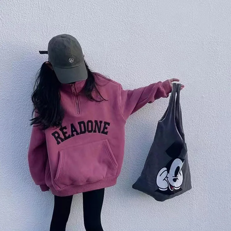 

Girls' plush sweater Children's all-in-one fleece sweater Winter 2022 Korean children's clothing Girls' sweater