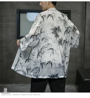 2022 print kimono men japanese kimono traditional men samurai costume male yukata white japanese streetwear mens kimono coat