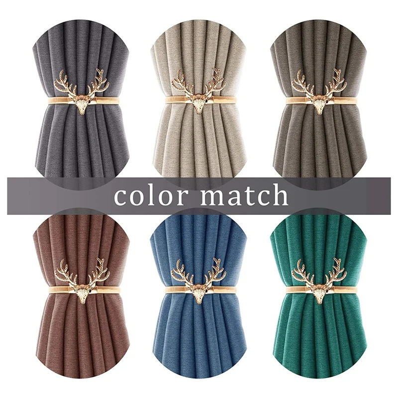 

4 шт., завязки для штор, простая металлическая завязка для штор с оленем