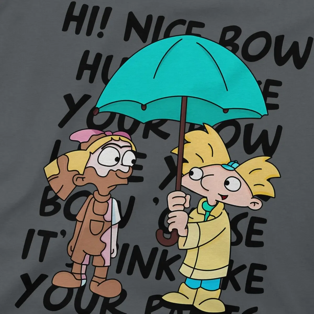 Футболка Helga с милым бантом забавная Арнольд Классическая подростковая гранж