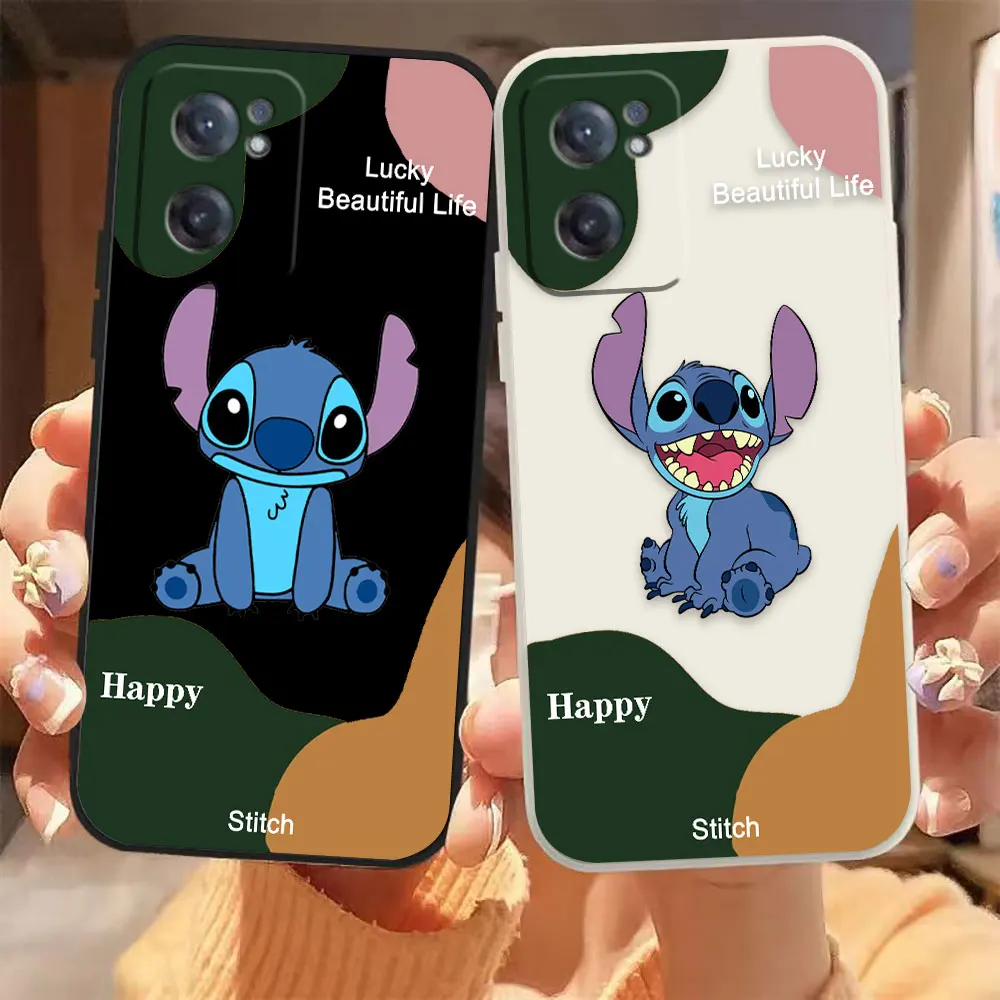 

Cartoon Cute Stitch Phone Case For Oneplus 11 10 9 9R 9RT 8 8T 7 7T ACE 2 2V NORD CE 2 Lite Pro Colour Liquid Case Funda Shell