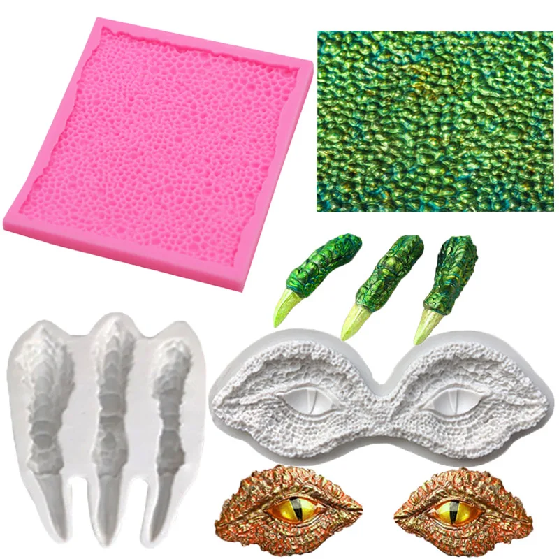 

3D Dinosaur Paw Skin Eye Silicone Mold Kitchen Baking Tools DIY Dragon Fondant Chocolate Cake Jelly Lace Decor Resin Craft Mould