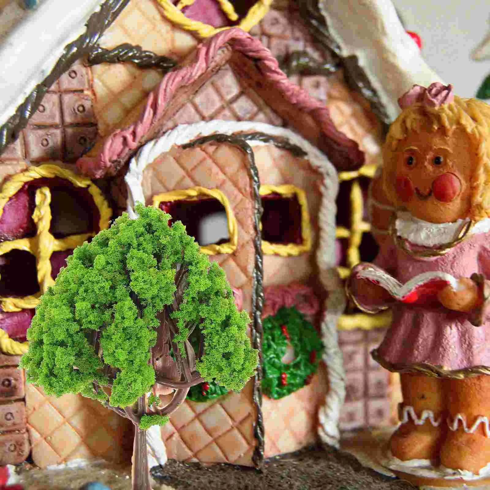 

2 Pcs Simulation Landscape Tree Miniture Decoration Street Trees Decorate Model Miniature Adornment Wood
