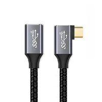 female extension data usb c usb 3 1 type c angled cable 10gbps 100w left right
