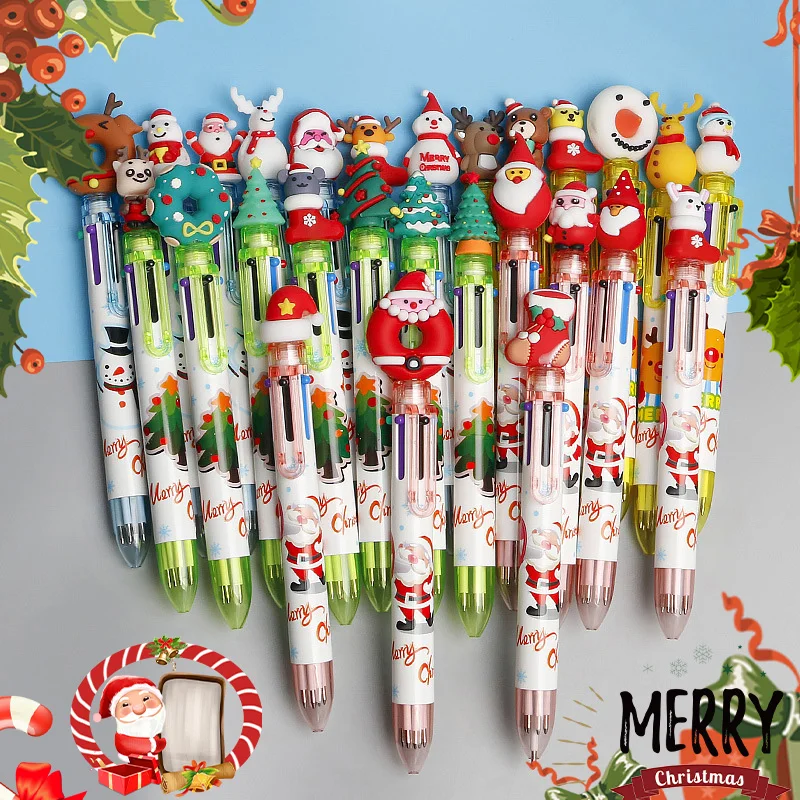 

Новинка, стилус с надписью «Санта Клаус» 20 шт., 10 цветов, креативная ручная ручка, кавайная шариковая ручка, подарки, Канцтовары для школы и о...