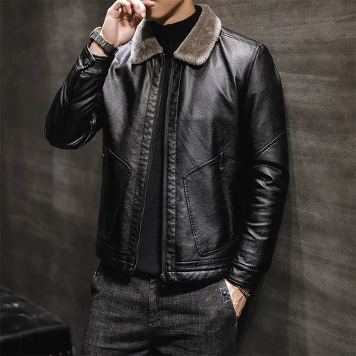 

High quality Split Leather Jacket Men's Sheepskin Coat Thick Men Clothing Autumn Clothes Male Winter Coats Chaqueta Hombre